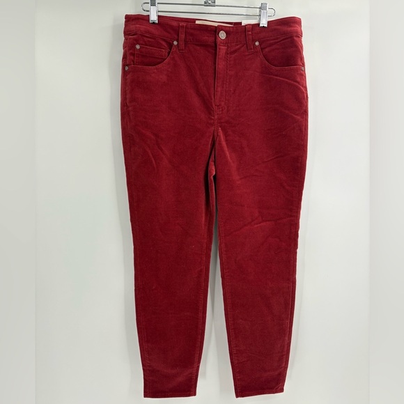 Soft Surroundings Burgundy Corduroy High Rise Skinny Pants size 12P petite - Picture 1 of 14